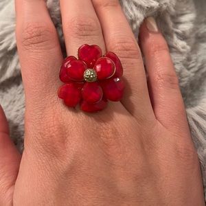 Michal Negrin red flower ring